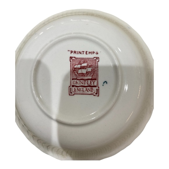 Antique small bowl “PRINTEMPS” red and white floral pattern by Grindley England - Picture 4 of 4